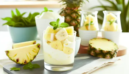 Blød ananas- og bananis
