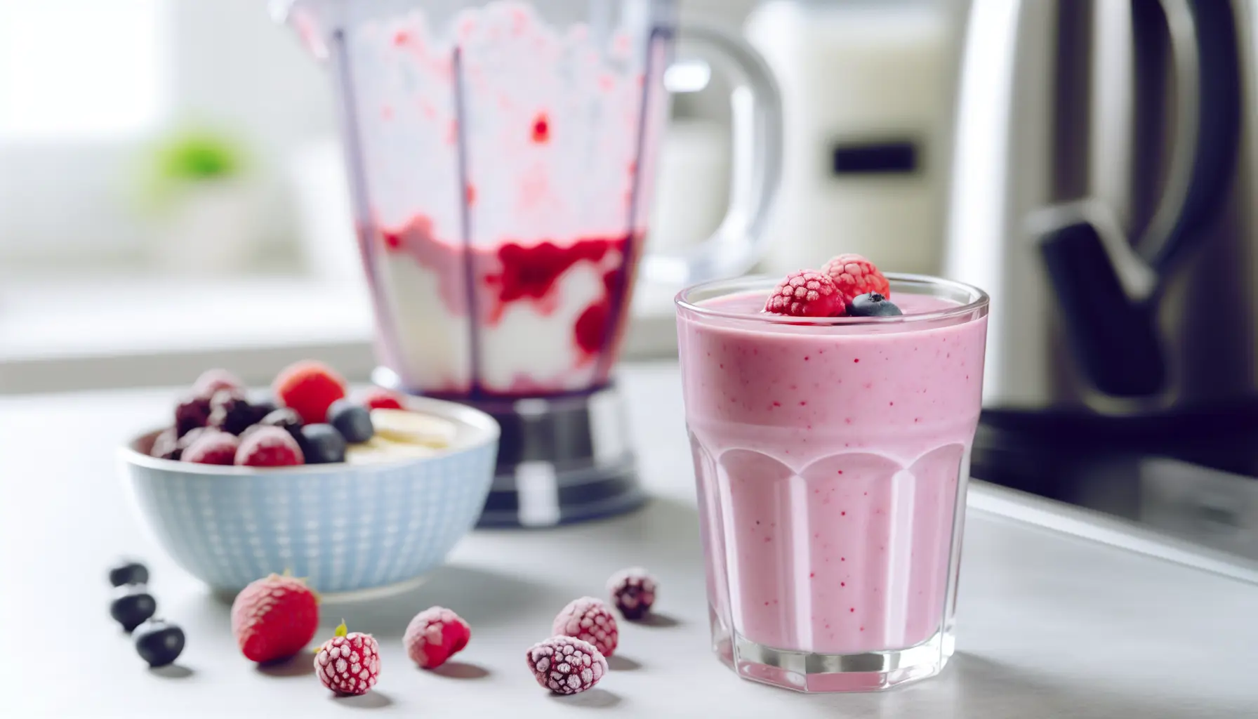 Blød bær- og yoghurtshake