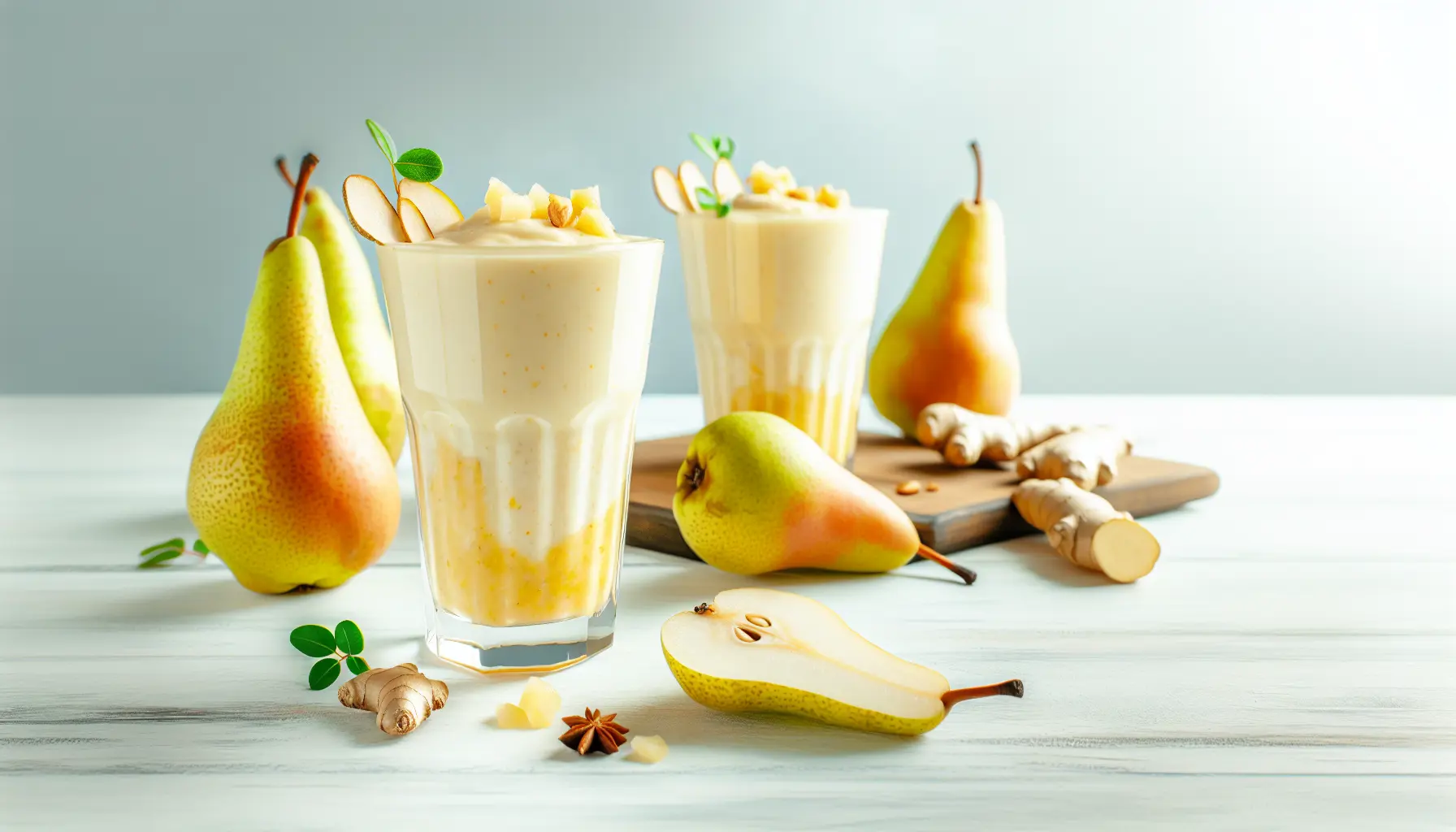 Blød pære- og ingefærsmoothie
