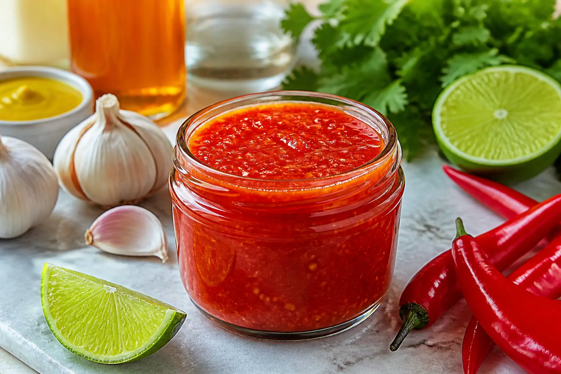 Chilisauce med lime og hvidløg