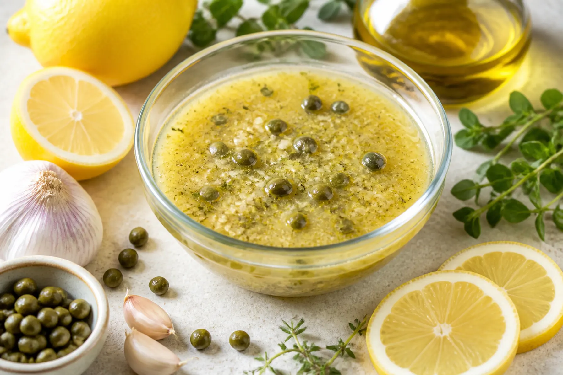 Citronvinaigrette med kapers