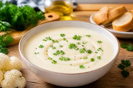 Cremet blomkålssuppe i blender
