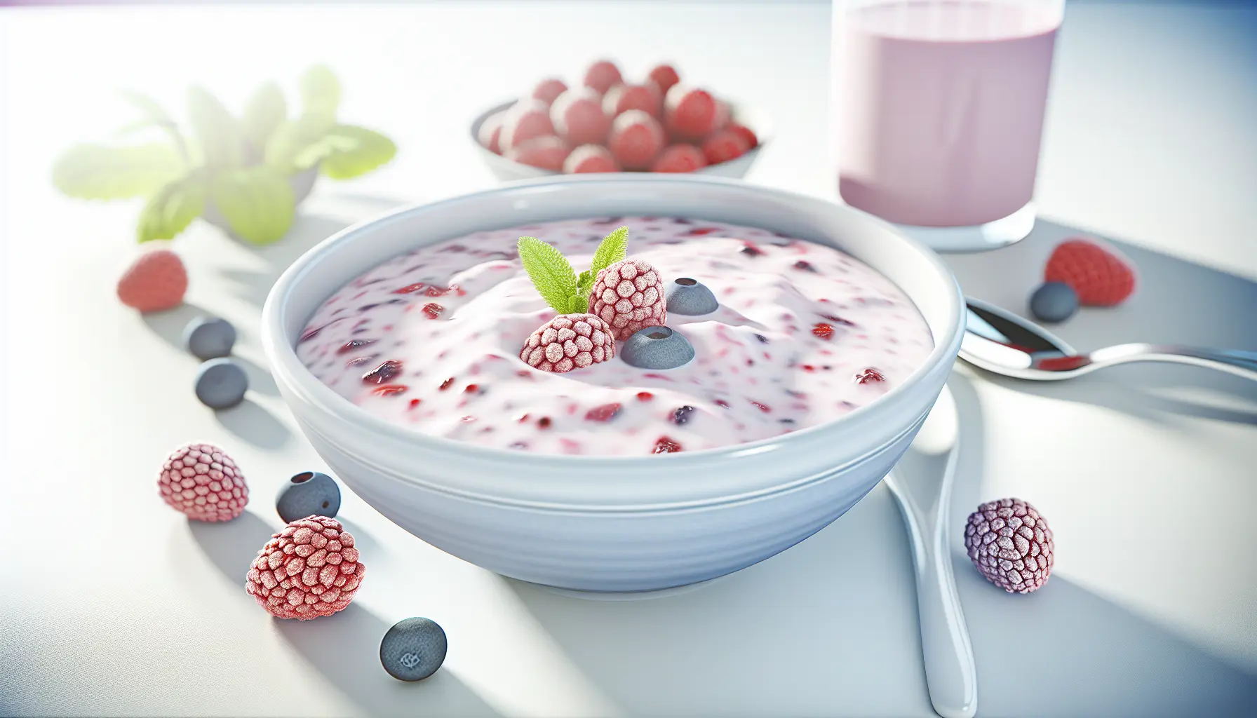 Frisk bærdryp med cremet yoghurt