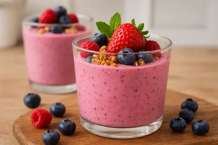 Frossen bær-yoghurtcreme