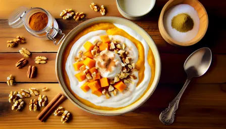 Græskarbowl med yoghurt og kanel