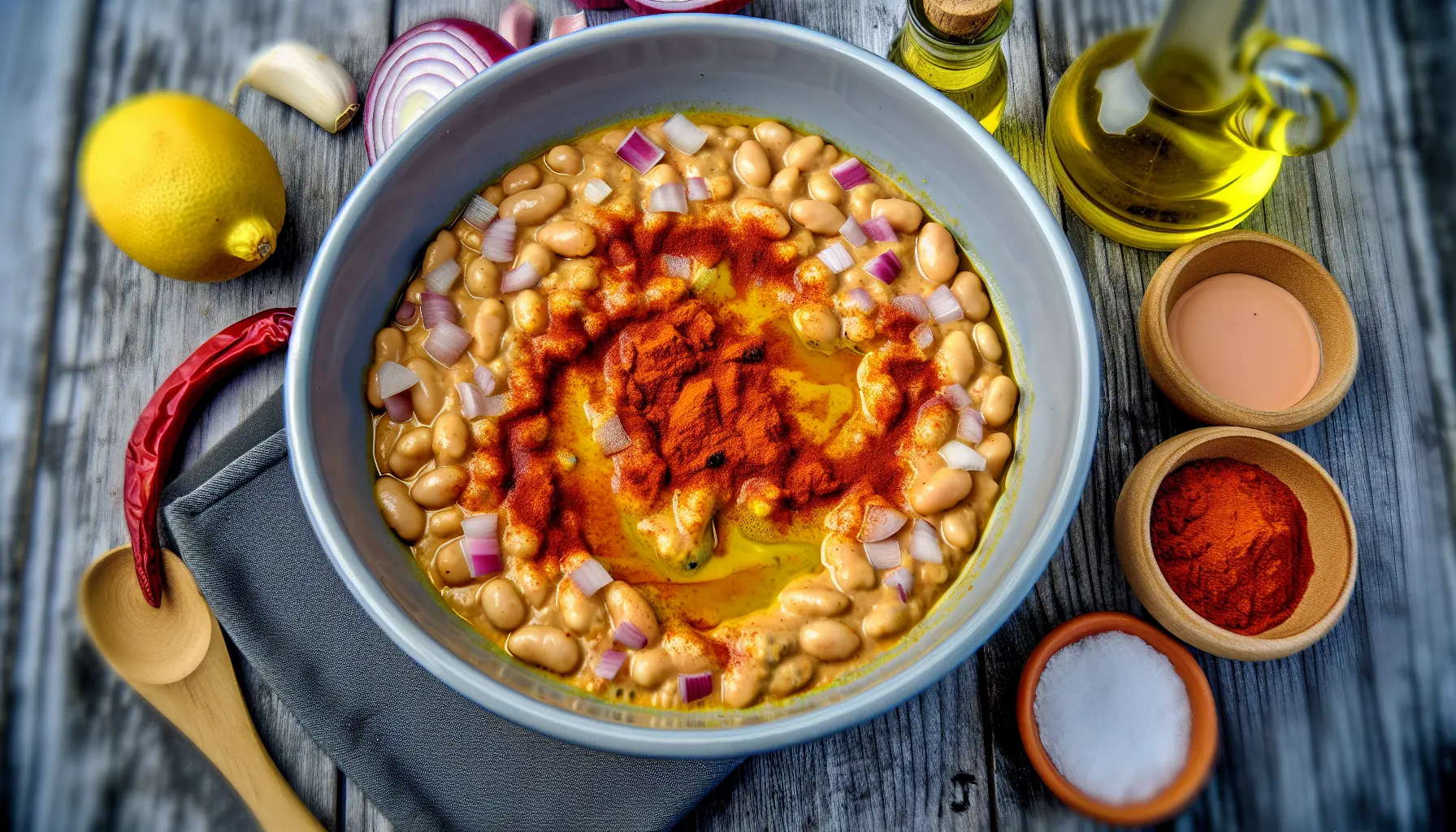 Karrybønnecreme med ristet paprika