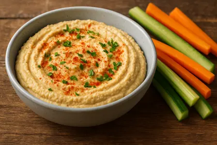 Kikærtecreme med citron og hvidløg