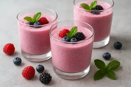 Kølende bærskum med yoghurt