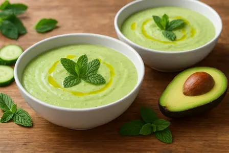 Kold agurkesuppe med avocado og mynte