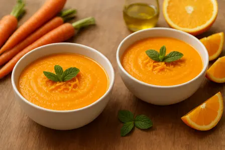 Kold gulerodssuppe med appelsin