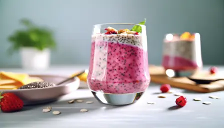 Kold havre- og bærdrink med chia