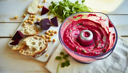 Krydret rødbede- og kikærtedip til brunch