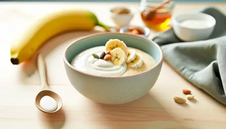 Mild banan-vaniljeblend til små ganer