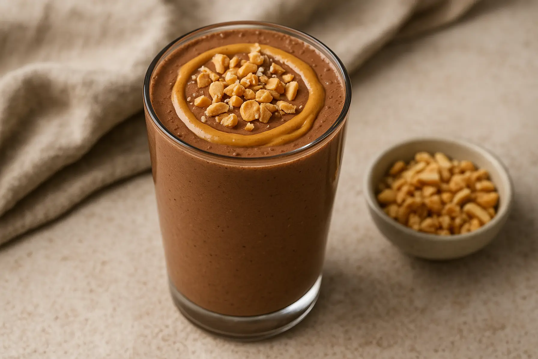 Proteinrig kakaodrik med peanutcreme