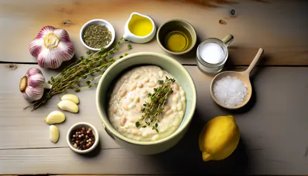 Ristet hvidløgsbønnecreme med citron og timian
