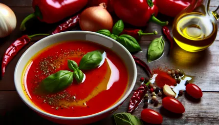 Ristet peberfrugt- og tomatsuppe