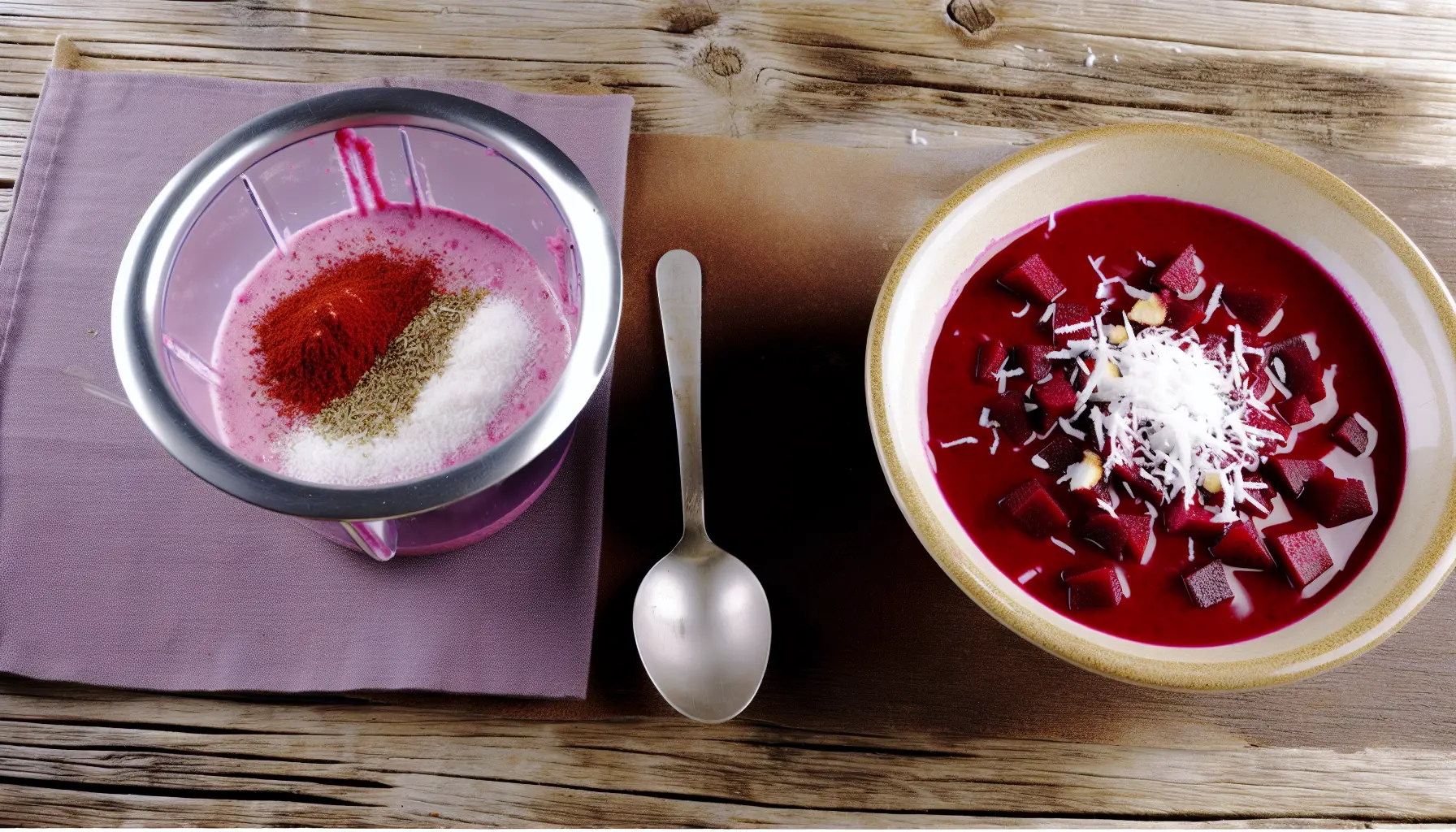 Rødbedesuppe med røget paprika og kokosmælk