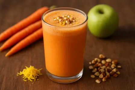 Skummende gulerods-æblesmoothie