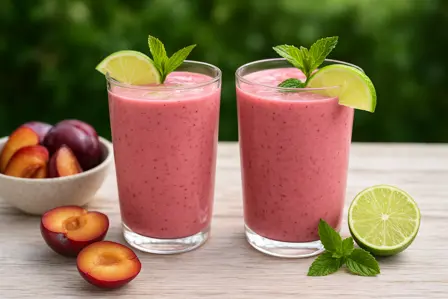 Syrlig blomme-lime smoothie