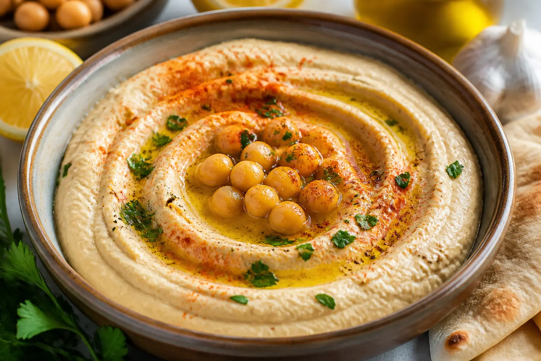 Tahinihummus med olivenolie