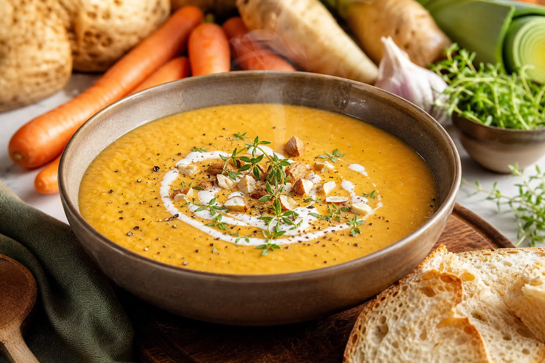 Vintergrøntsagssuppe i blender